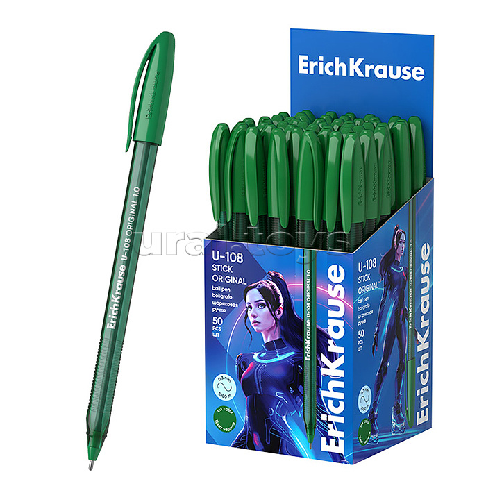 Ручка шариковая U-108 Stick Original 1.0, Ultra Glide Technology, цвет чернил зеленый Ручка шариковая U-108 Stick Original 1.0, Ultra Glide Technology, цвет чернил зеленый