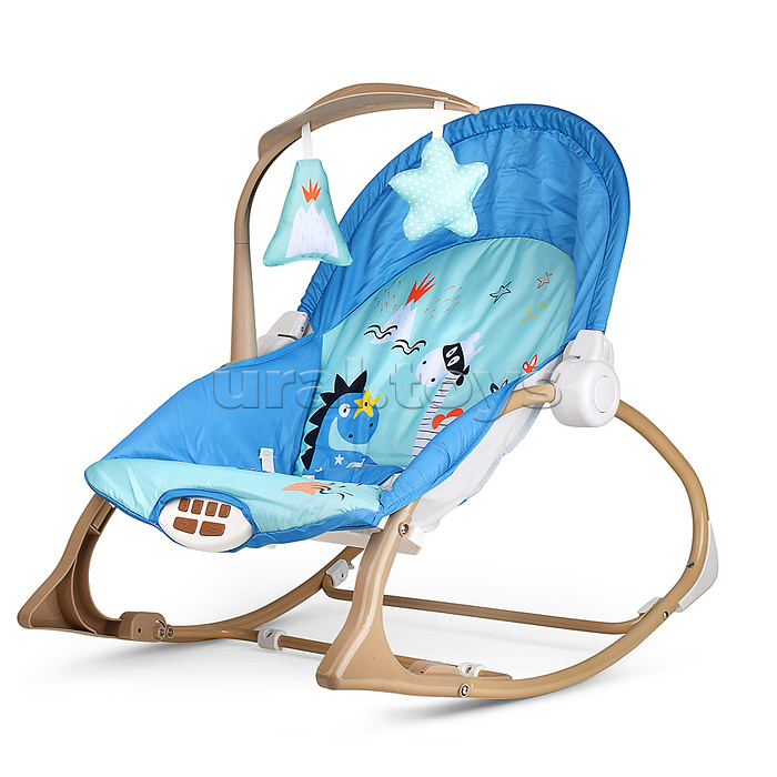 Шезлонг детский "Динозаврики" музыка, вибрация, в коробке