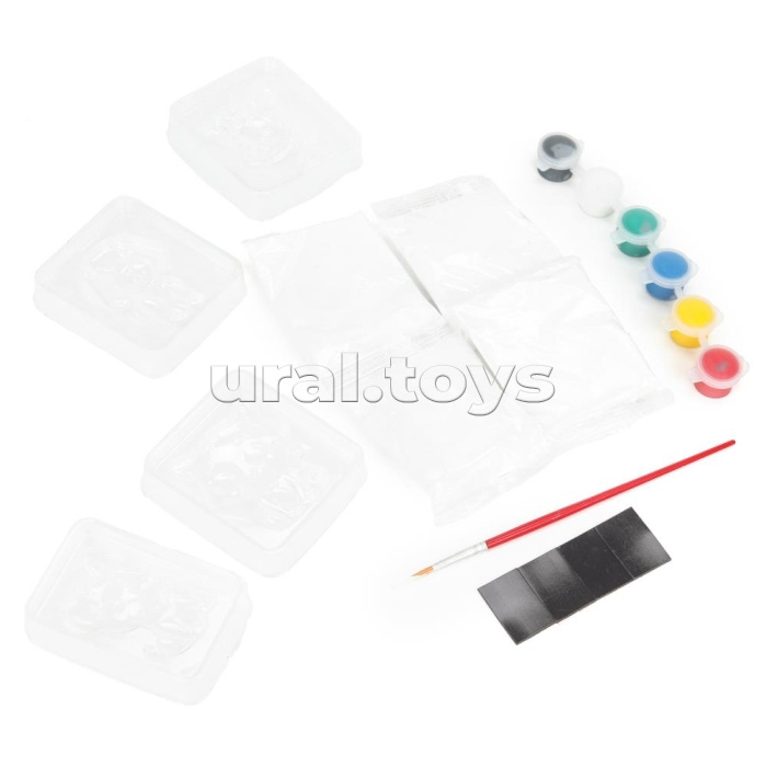 Магниты из гипса "Кошечки и собачки" 4 шт в наборе