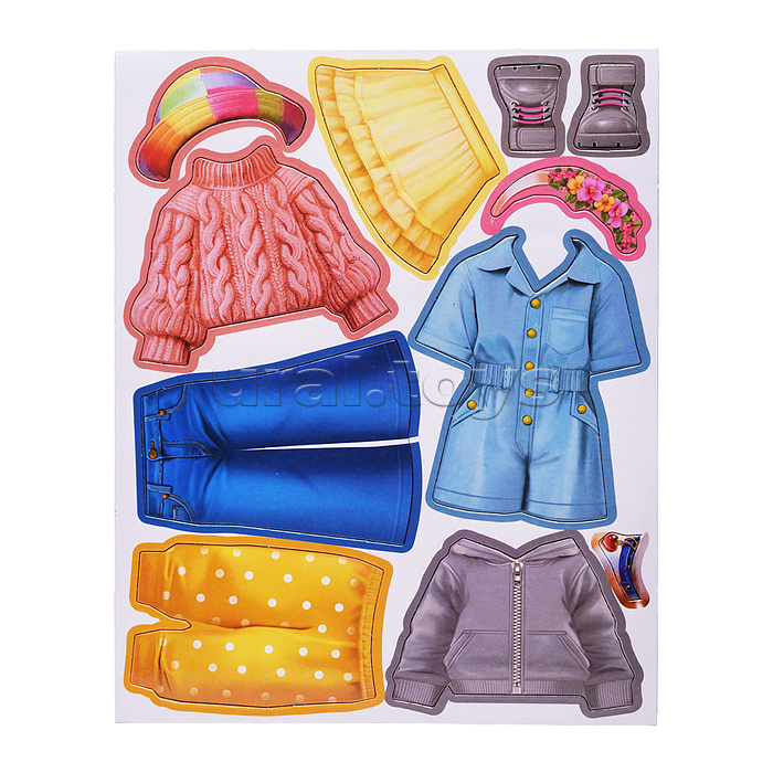 Магнитная игра-одевашка "Девочка с котенком"