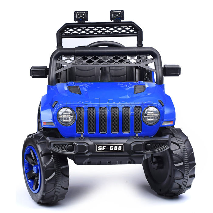 Электромобиль "Кросс" на аккумуляторе, с р/у управлением, в коробке (синий)