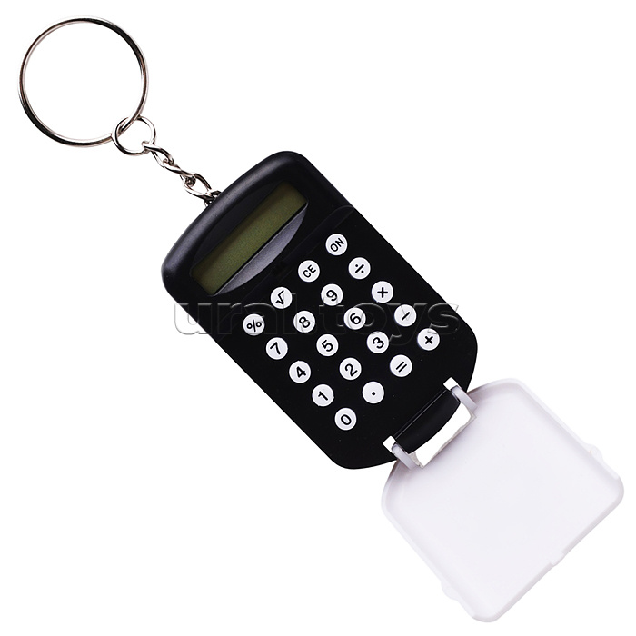 Калькулятор-брелок "Football Winner" 37x64x12 мм, 8 разрядный, автоматическое вычисление квадратного корня, процентов, белый с рисунком, в блистере с подвесом