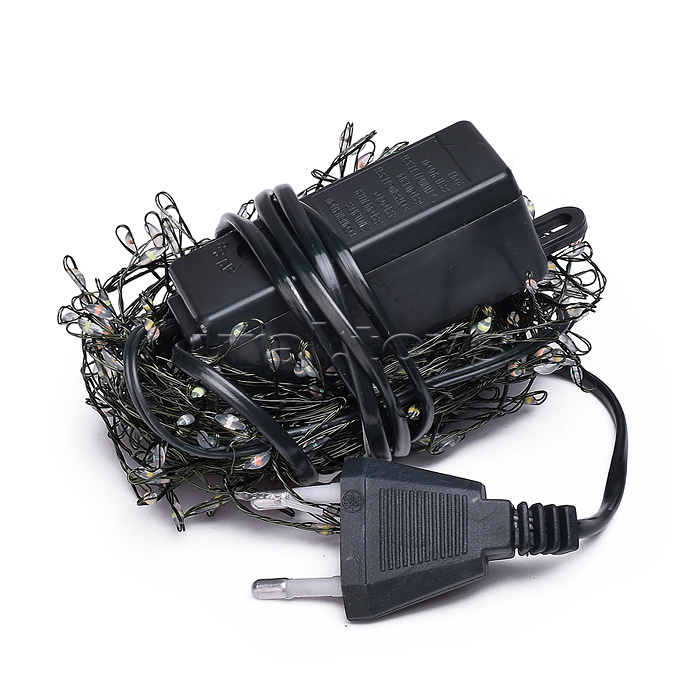 Электрогирлянда Мишура, 6м, 200 ламп, цветная, зеленый провод