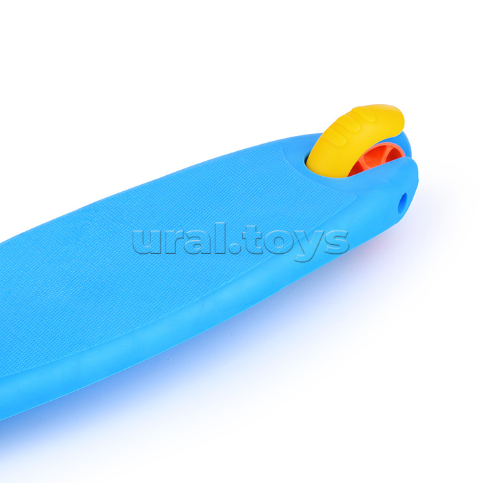 Самокат 3-х кол., голубой, светящиеся колёса, PVC, ABEC 7, в коробке