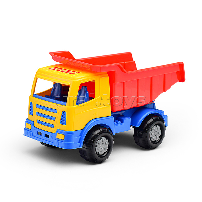 Набор №185: "Мираж", автомобиль-самосвал + ведро-цветок среднее, лопатка №5, грабельки №5, 4 формочки