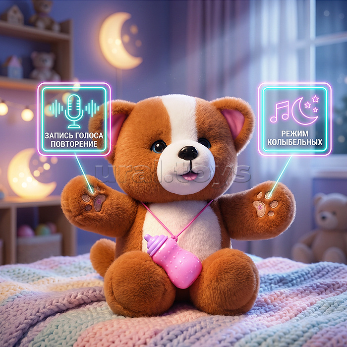 Мягкая игрушка "Собака "Лучший друг" интерактивная, в коробке