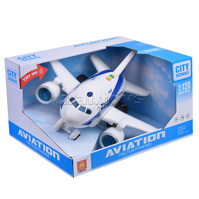 Самолет "730B" 1:120 (свет, звук) в коробке