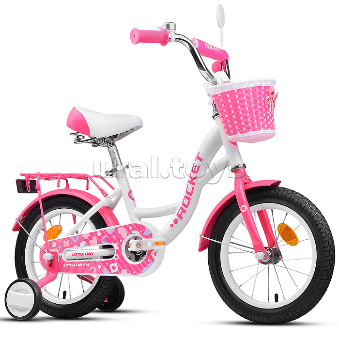 Велосипед 14" Rocket Little Lady, цвет белый/розовый