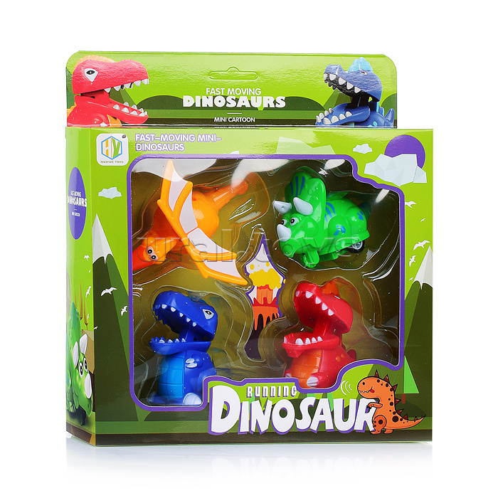 Набор заводных игрушек "Мир динозавров" в коробке