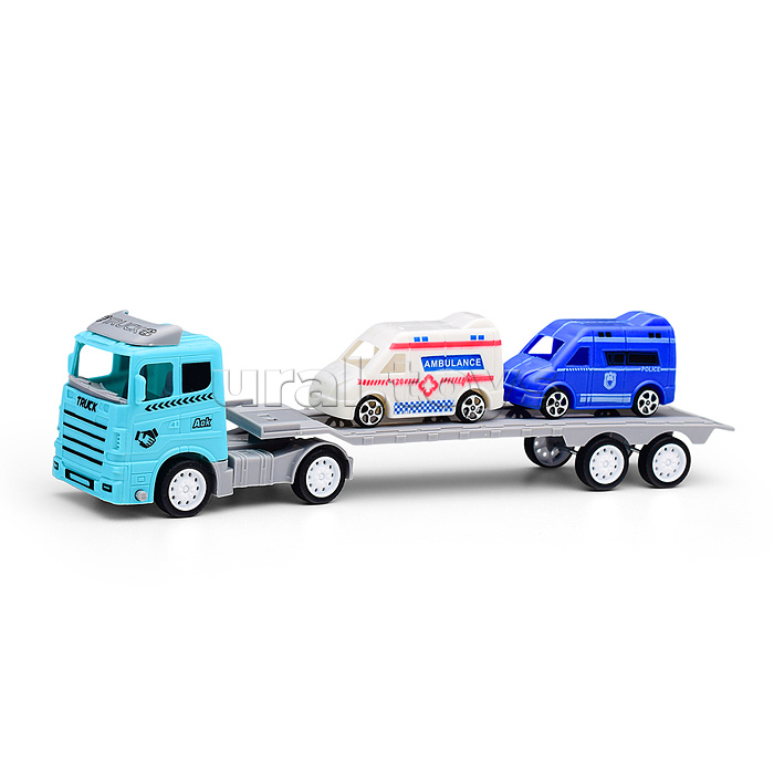 Автовоз "Техноэкспресс" с машинами, в пакете