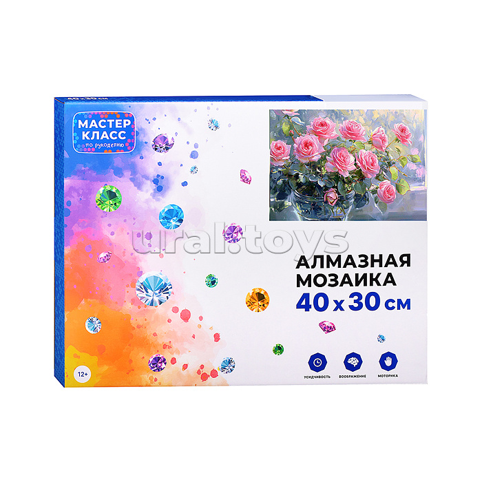 Мозаика алмазная "Букет роз" 30*40см