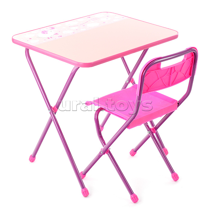 Комплект (стол+стул) (розовый)