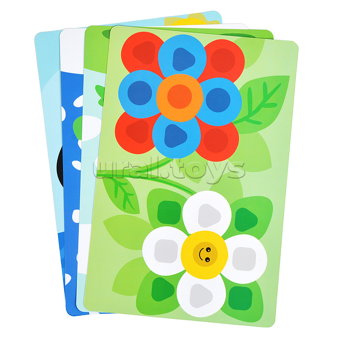 Мозаика для самых маленьких (39 фишек, 6 цветов, 8 картинок, смайлик в подарок)