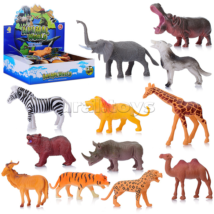 Набор животных "Животные разных стран" в коробке