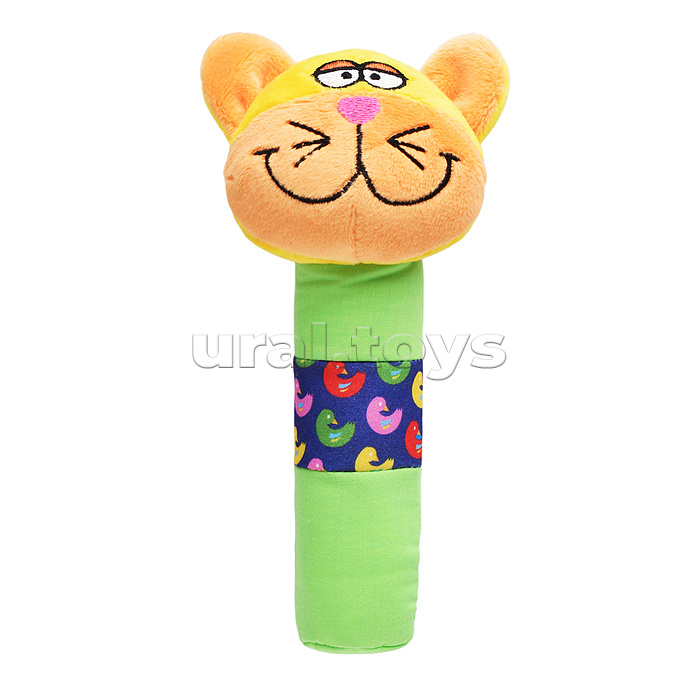 Мягкая погремушка-пищалка "Кот" 16,5 см