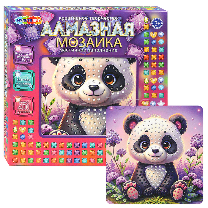 Алмазная мозаика 15*15 "Пандочка" в коробке Алмазная мозаика 15*15 "Пандочка" в коробке