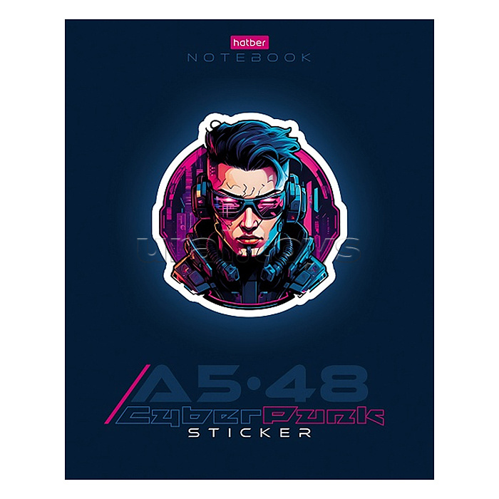 Тетрадь 48л клетка "Cyberpunk sticker"