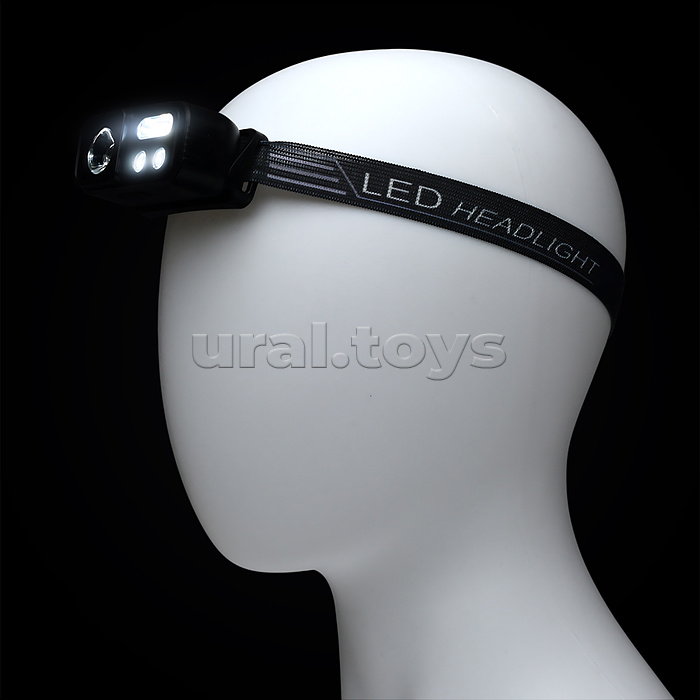 Фонарь налобный аккумуляторный, 400 мАч