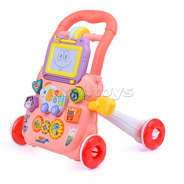 Игровой центр-Каталка "Веселый слоник" (цвет розовый) в коробке