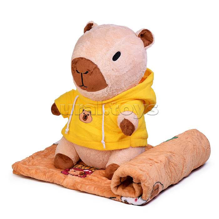 Мягкая игрушка "Капибара" с пледом