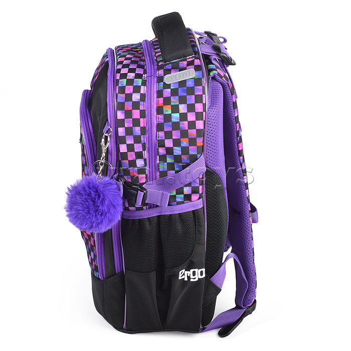 Рюкзак "Ergo. Contemporary Mind" школьный 39x28x20 см (18 л) 850 г, текстильный, 2 отделения на молнии, одно с уплотненным отделением для ноутбука до 15 дюймов и книг и карманом для учебников, второе с органайзером и карабином для ключей, передний карман 