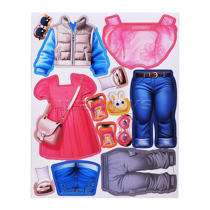 Магнитная игра-одевашка "Девочка с котенком"