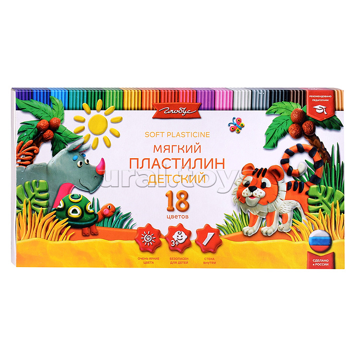 Пластилин детский повышенной мягкости, 18 цв.