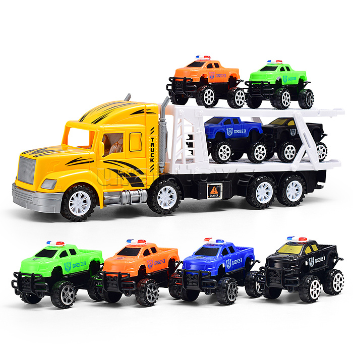 Автовоз "Мега сила" с полицейскими внедорожниками, под колпаком