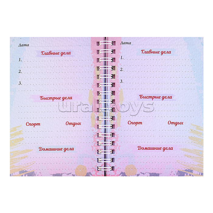 Ежедневник А6, 48л, "Фруктовый микс" 7БЦ, мат. лам, выб.лак, блок офсет 80г полноцв., 105х144