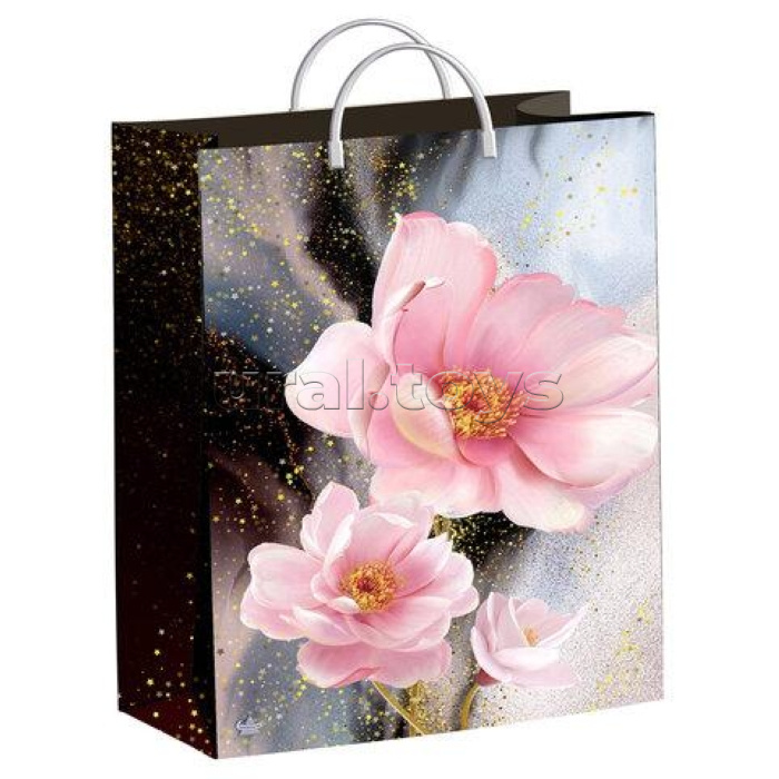 Пакет "Сказочные цветы" мягкий пластик (400х300х140)