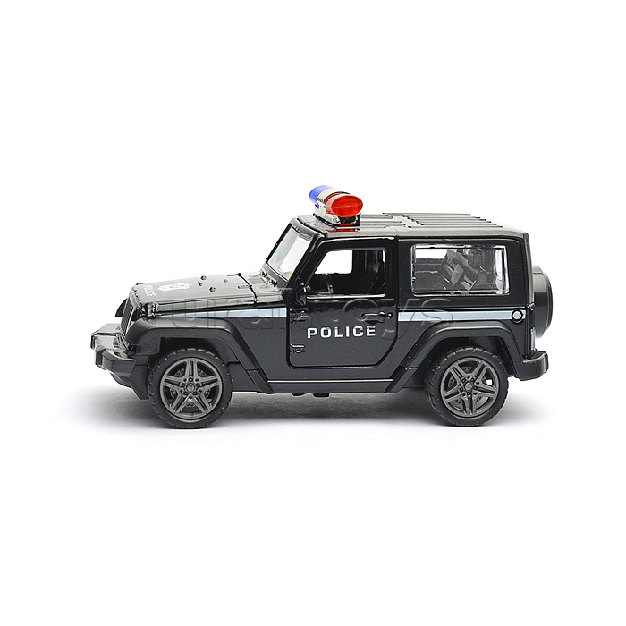 Чёрная инерционная служебная машинка Джип die-cast,1:32, открывающиеся двери