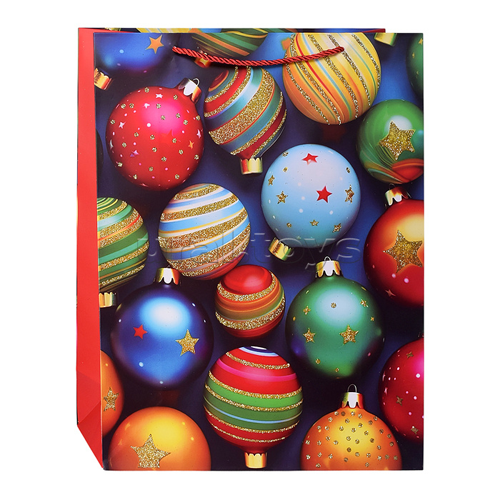 Пакет подарочный "Яркие игрушки" 31*12*40 см.