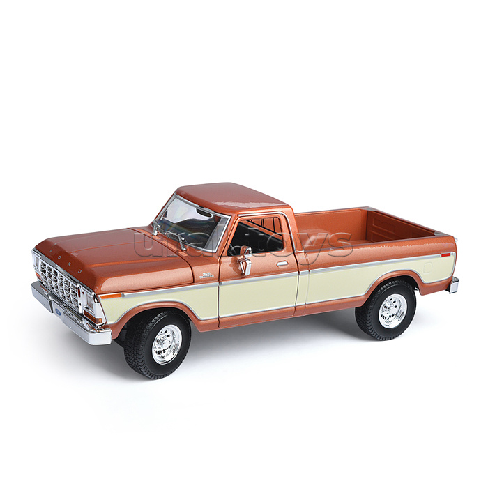 Машинка die-cast 1979 Ford F150 Pick-up, 1:18,  коричневая, открывающиеся двери