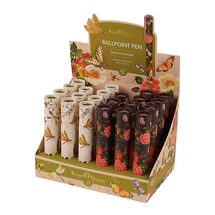 Ручка "Dreamwrite. Fauna. Бабочки" шариковая 0.7 мм, синяя, в подарочной тубе