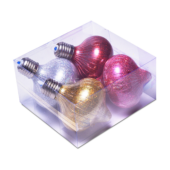 Набор новогодних украшений "Блестящий фонарик" (4шт х 10см)