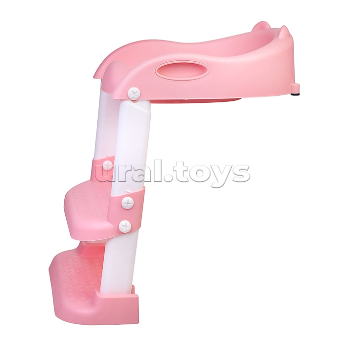 Детская накладка на унитаз со ступенькой (розовый)