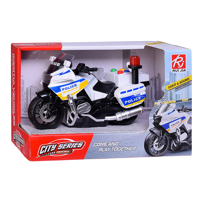 Машина "Полицейский мотоцикл" 1:20, цвет белый, в коробке