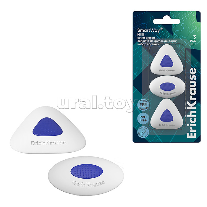 Набор из 3 ластиков с пластиковым держателем SmartWay® Mini (в блистере)
