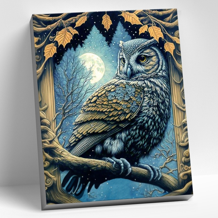 Картина по номерам 40х50 "Ночная сова" (20 цветов) Картина по номерам 40х50 "Ночная сова" (20 цветов)