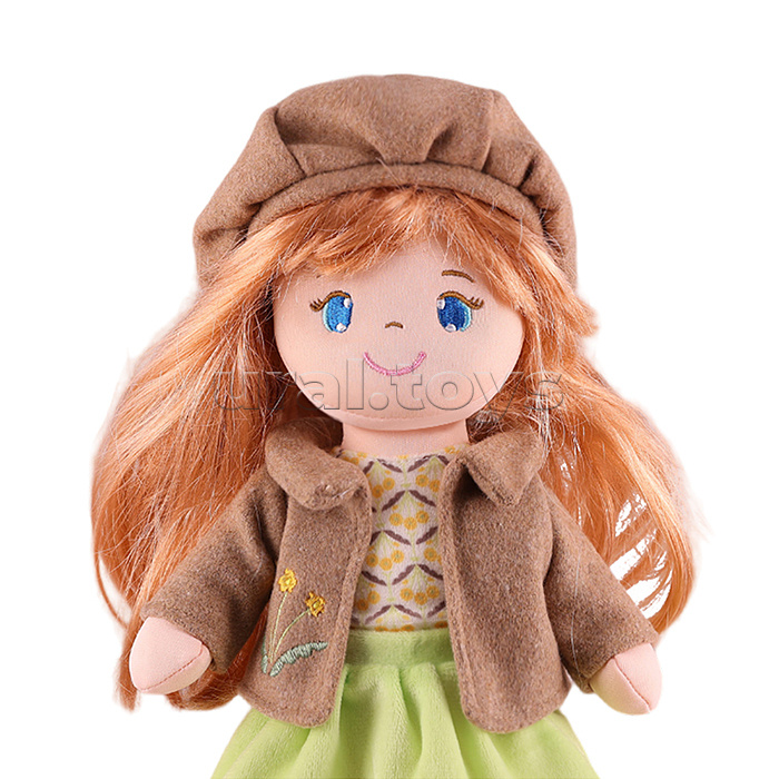 Кукла Анет с русыми волосами в платье и шубке, 35 см