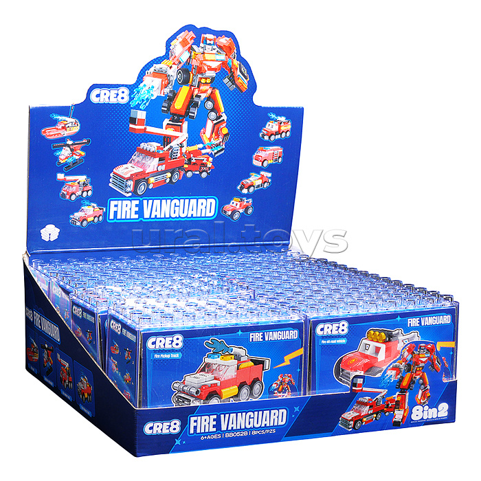 Конструктор "Робот-пожарный" 8 в 1 в коробке
