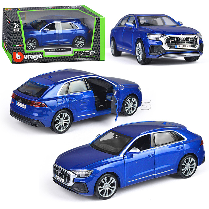 Машинка die-cast Audi SQ8 2020, 1:32, синяя