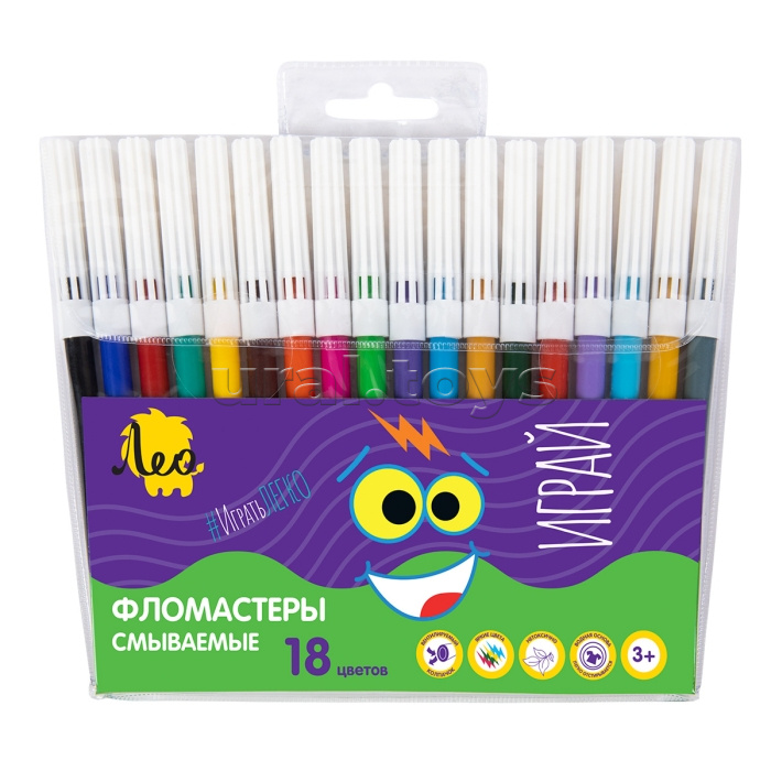 Фломастеры смываемые 18 цв "Играй"