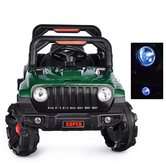 Электромобиль "Рустик" на аккумуляторе, с р/у управлением, в коробке (зеленый)