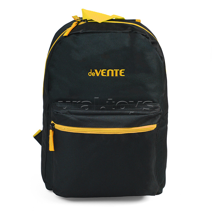 Рюкзак "Black" подростковый 40x29x17 см (14 л) 250 г, 1 отделение на молнии, 1 передний карман, черный с желтым Рюкзак "Black" подростковый 40x29x17 см (14 л) 250 г, 1 отделение на молнии, 1 передний карман, черный с желтым