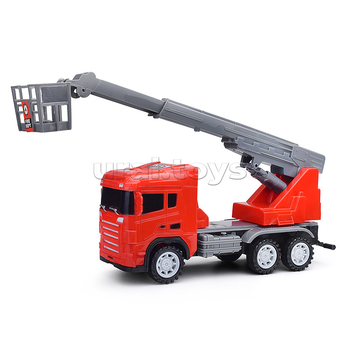 Машина "Пожарная" с подъемником, в пакете