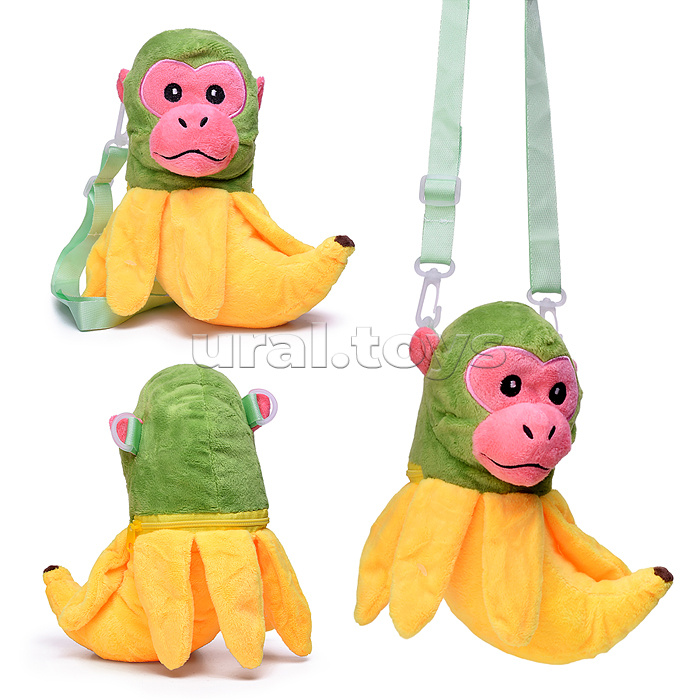 Мягкая игрушка "Обезьяна" с бананом, 30 см.