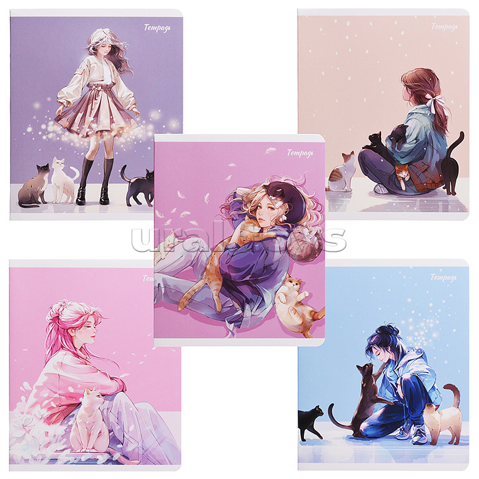 Тетрадь 48 л, клетка "Романтика" А5+, мягкий переплёт (2 скобы)