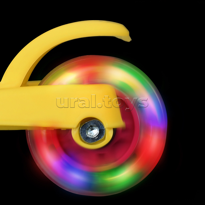 Самокат трёхколёсный ROCKET колёса PU, цвет жёлто-розовый