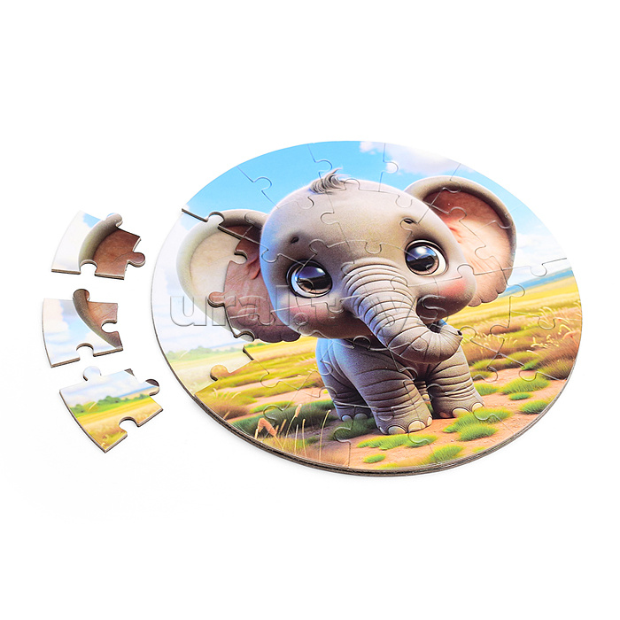 Пазл магнитный "Зверята" круглый